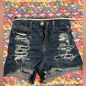 American Eagle Distressed High Waisted Shorts